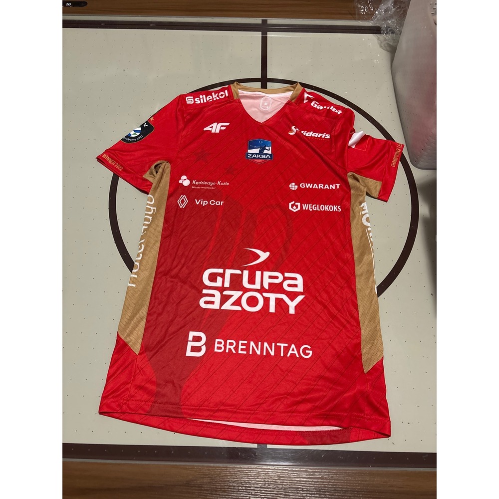 1284 Zaksa Kedzierzyn-Kozle Volleyball Jersey Red Gold Mens Medium Teamwear8